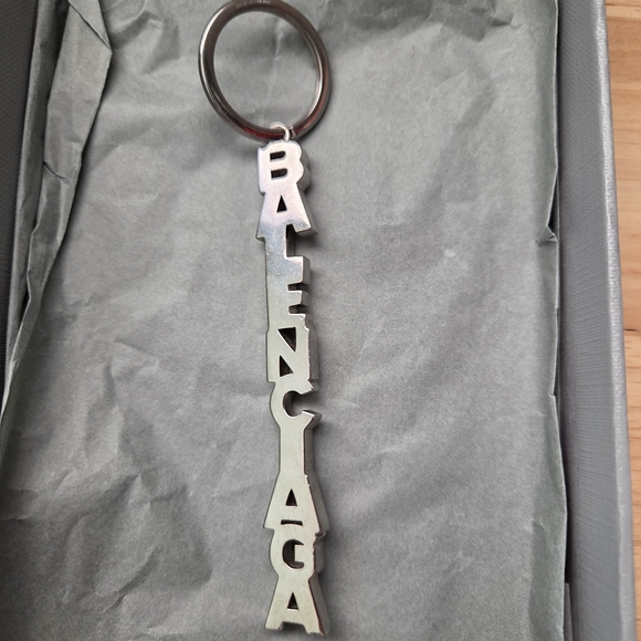 Balenciaga Silver Keychain Key Ring - Picture 8 of 16